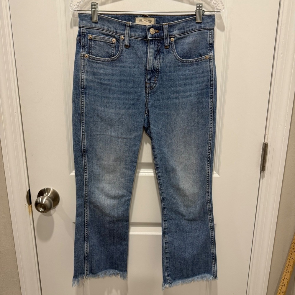 Madewell Womens Jeans Cali Demi-Boot Raw Hem Blue 28P